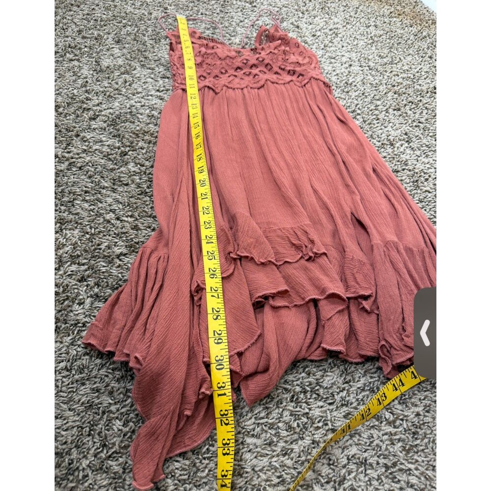 Free People Womens Orange Adella Mini Dress Sz XS Boho Feminine Cute - Picture 9 of 9